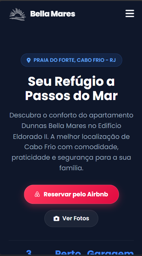 Preview Mobile do Site Bella Mares