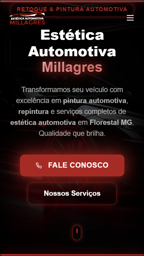 Preview Mobile do Site Estética Milagres